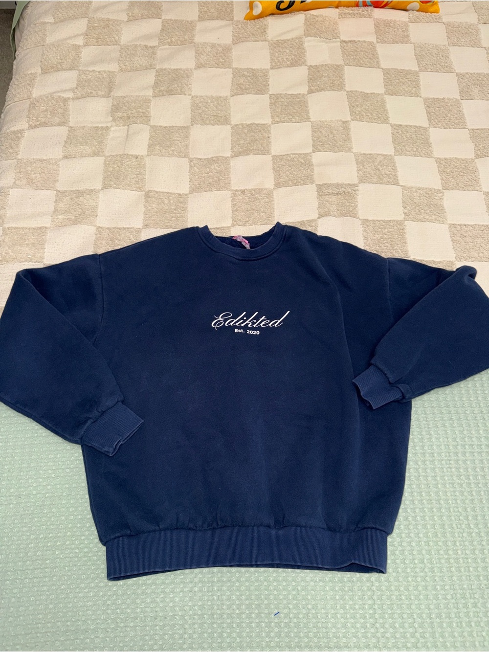 Edikted Navy Blue Crewneck Sweatshirt size s